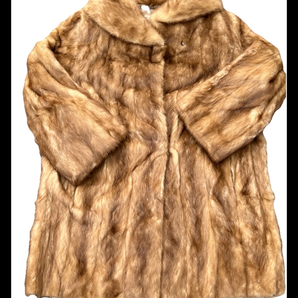 Classic Women's Faux Fur Pea Coat in Light Brown